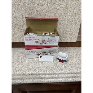 Vintage Mervyn’s A Holiday Tradition Christmas Napkin Rings Placecard Set Of 8